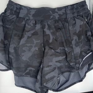 Lululemon Hotty Hot Shorts. 4 Inch. Size 8. Color: Heritage 365 Camo Deep Coal.